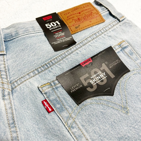 NEW Levi's 501 High Rise Denim Shorts Light Wash Size 31 - Picture 5 of 6